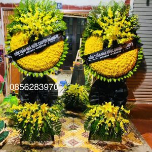 Lẵng Hoa Lan Vàng 3 Tầng 02