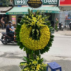 Lẵng hoa lan vàng 2 tầng 01